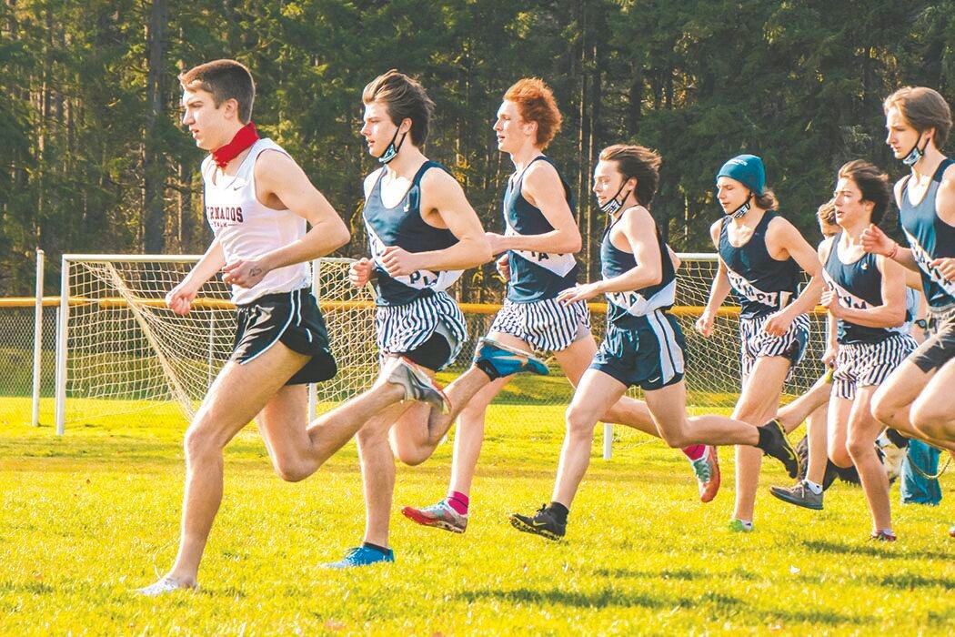 Boys start their run during a cross-country meet at LBA Park in Olympia on Saturday.