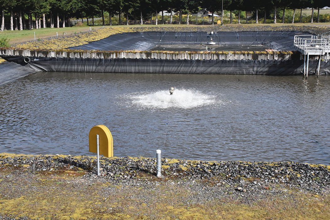 A retaining pool for Yelm’s water reclamation facility is pictured.