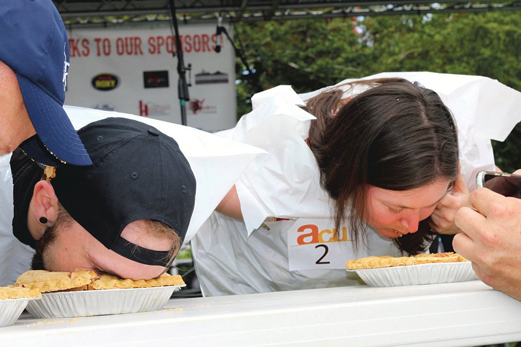 Contestants devour their pies at the 2019 Nisqaully Valley BBQ Rally.