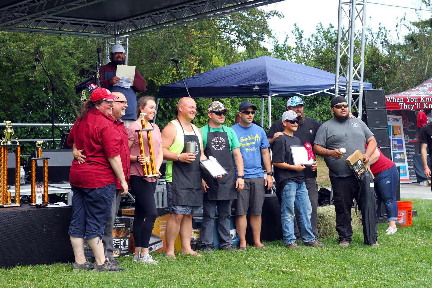 The Nisqually Valley BBQ Rally cook-off winners smile at the 2019 event.
