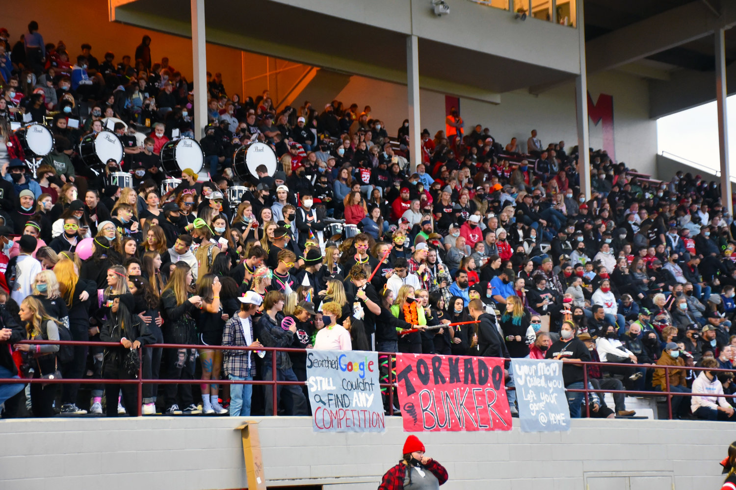 Fans in the stands cheer on the Tornados as they faced Timberline in Yelm's league football opener on Friday, Sept. 17 at home.