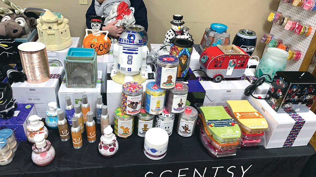 A Scentsy shop sets up at the Nisqually Moose Lodge at a recent vendor fair hosted Pop Up Vendors Galore.