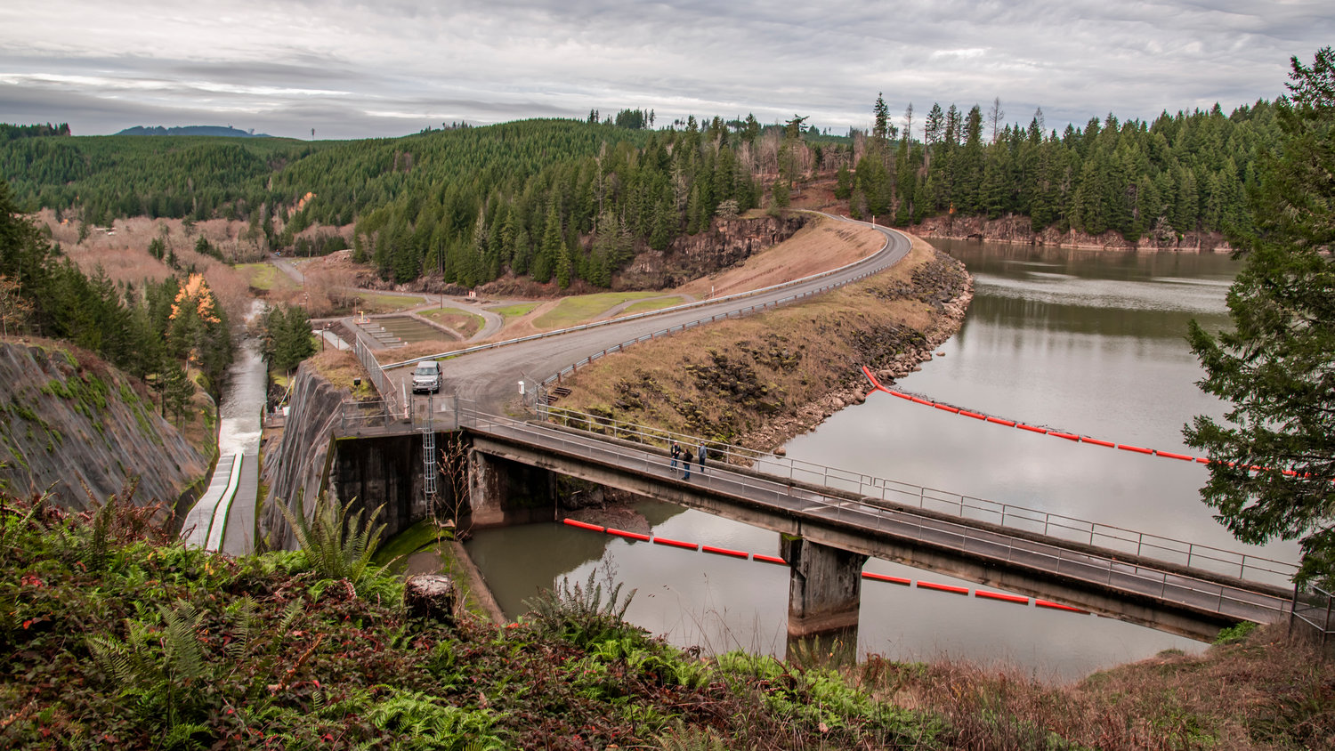 The Skookumchuck Dam is seen from above about 10 miles upstream of Centralia Wednesday in Thurston County.