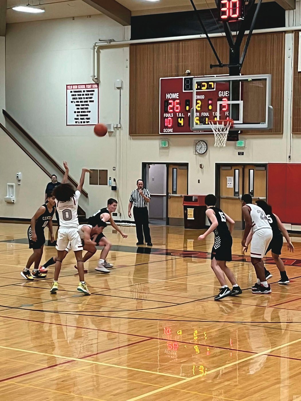 The Yelm boys basketball team competes against Central Kitsap in a game on Friday, Jan. 14.