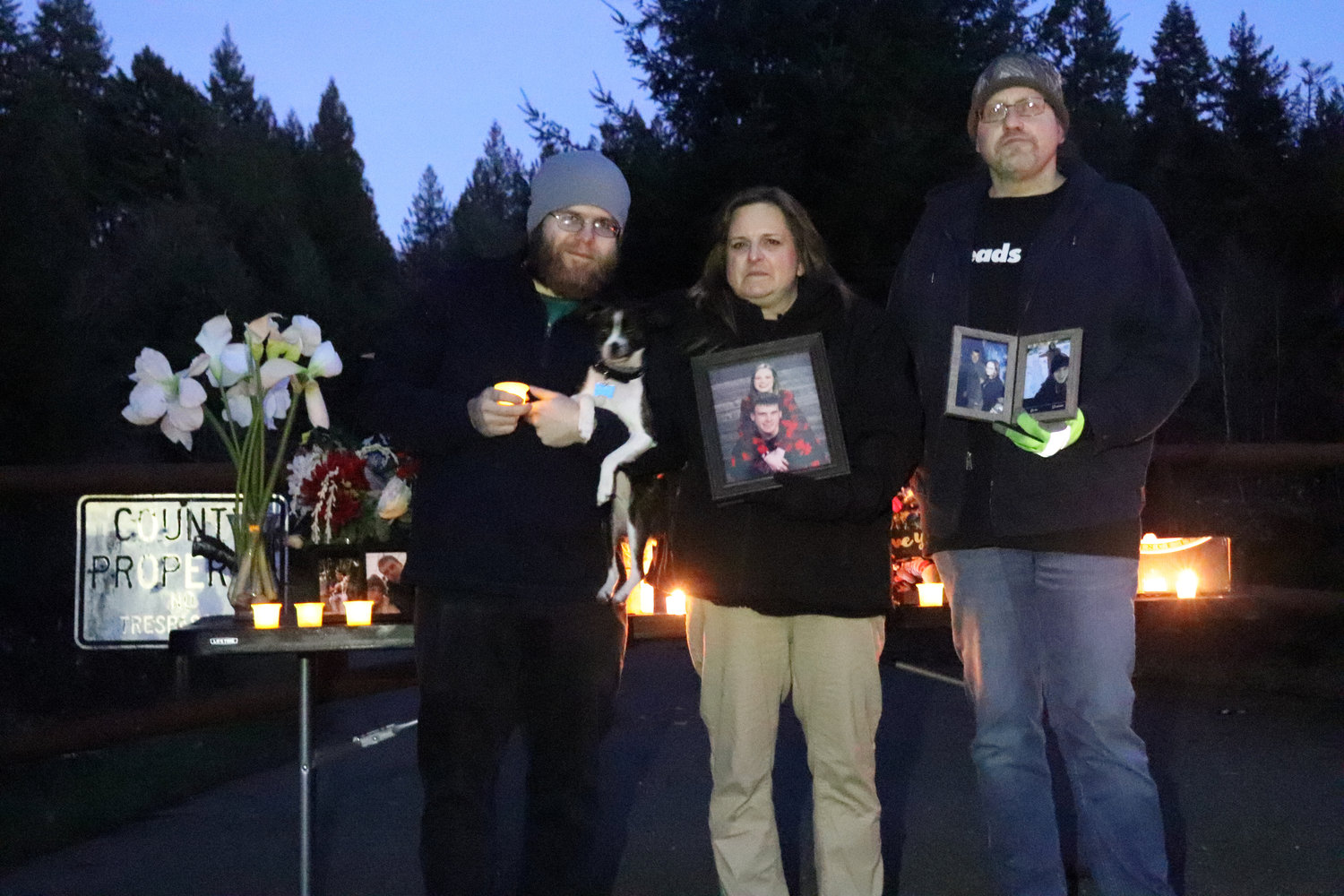 Mitchell Davidson Link’s family, from left, Colton Hammons, Marci Hammons and Rick Gilbreath.