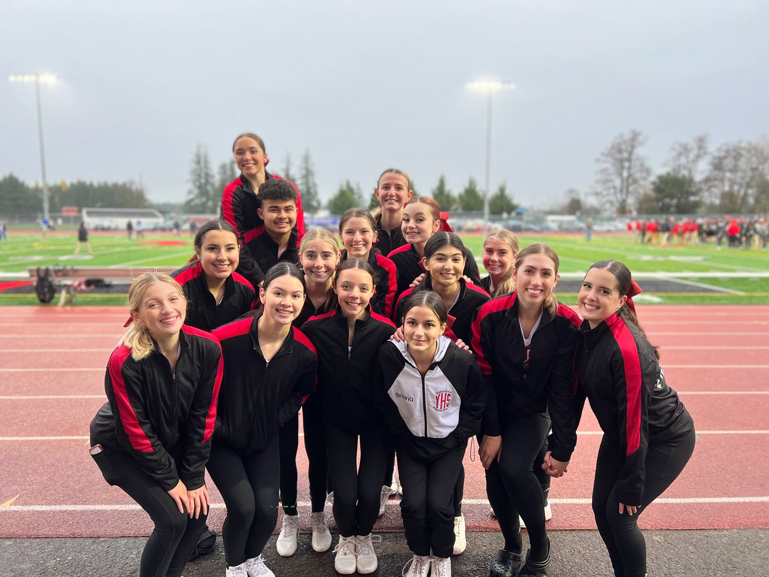 The Yelm cheerleading team is pictured.