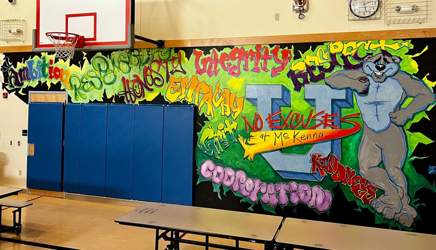 A mural is pictured at McKenna Elementary School.