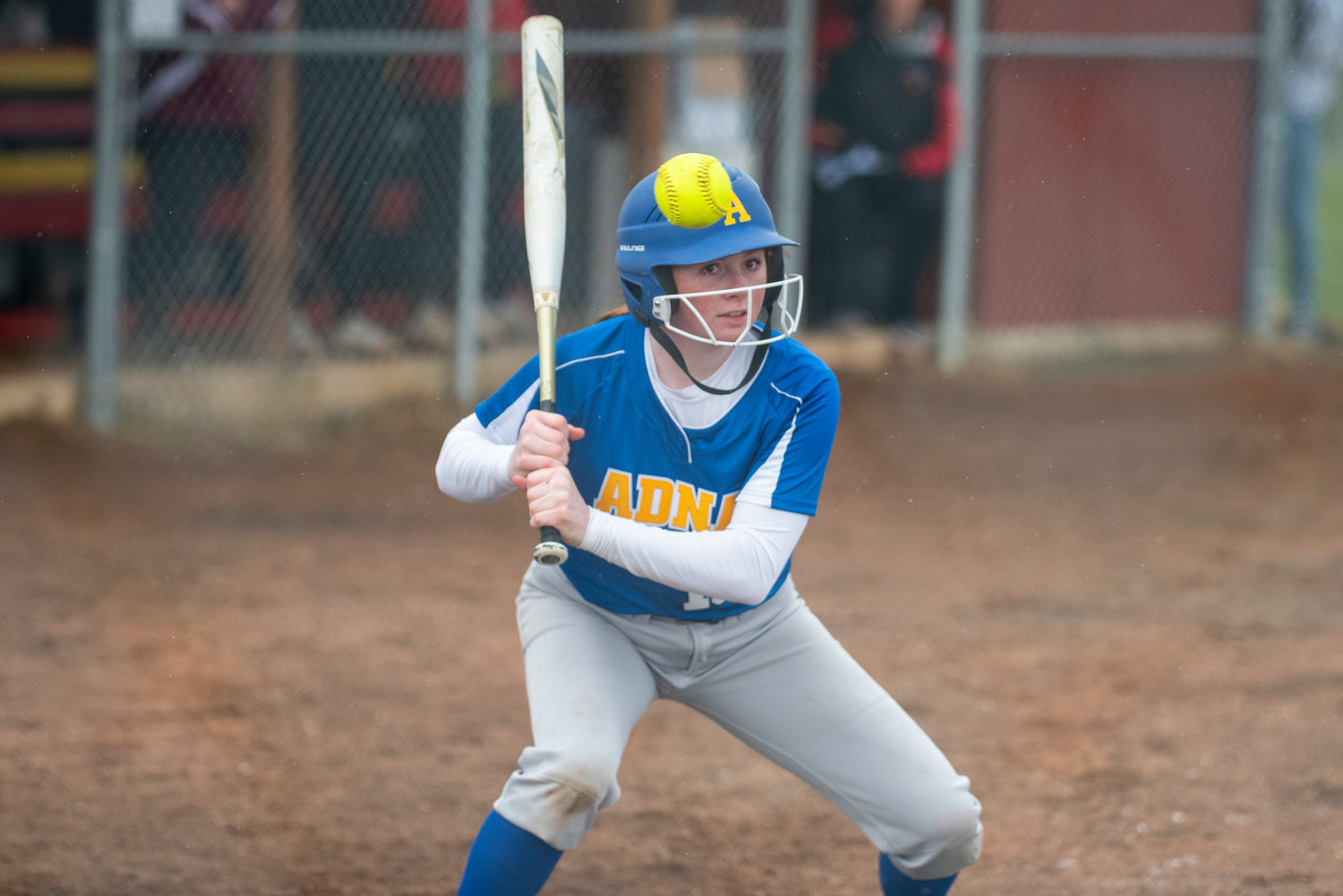 Adna's Natalie Loose watches a Winlock pitch go by during a road game on April 20.