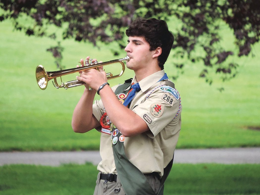Yelm Boy Scout bugler Nolan Lyle played taps previously at both the Roy and Yelm Memorial Day observations.