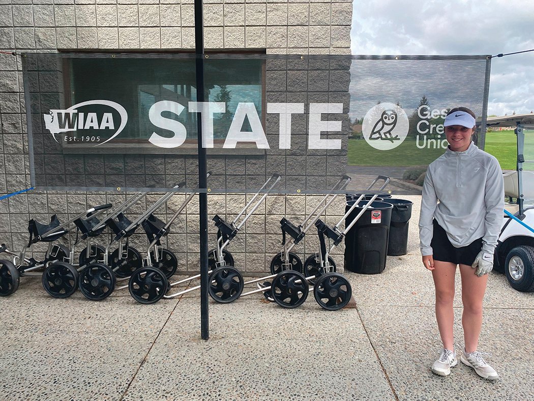 Lucy Mohrweis, a freshman at Yelm High School, competed in the 3A state golf championships in Liberty on May 24.