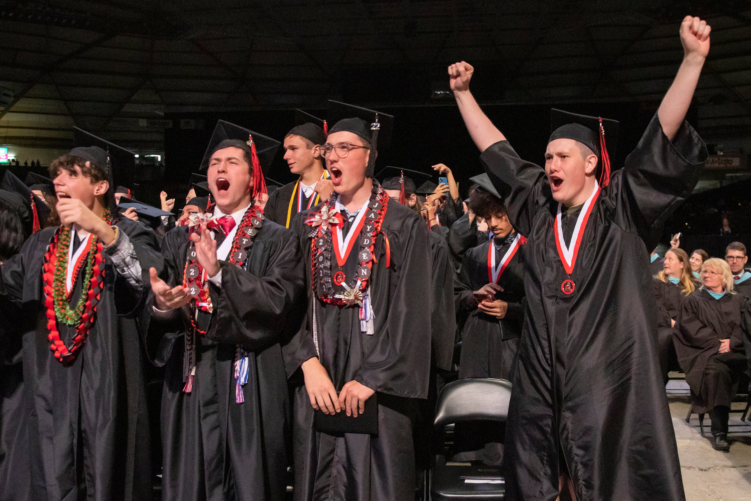 Graduates rejoice during the Yelm High School graduation ceremony at the Tacoma Dome on June 16.
