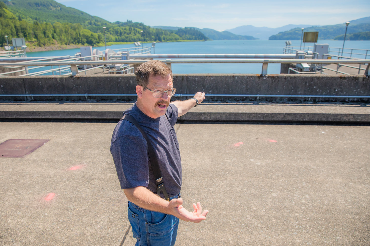 Clarence Lupo, journeyman at the Mossyrock Dam, talks about spill gates.