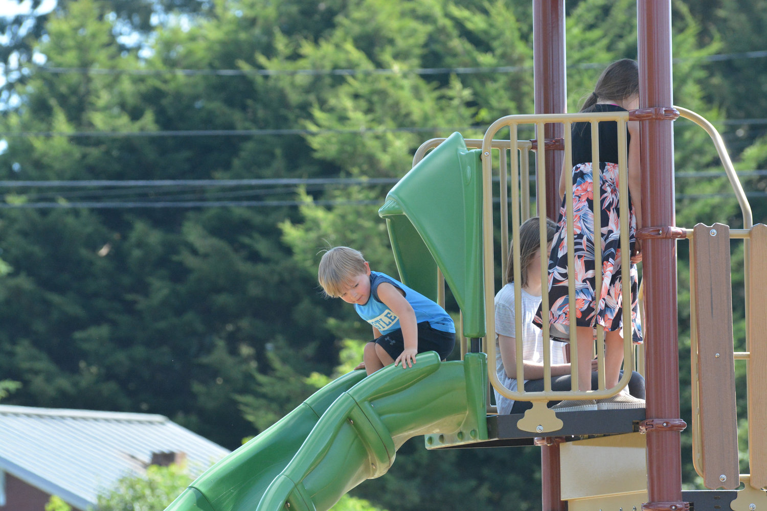 As the Nisqually Valley Barbecue Rally took place on July 23 at Yelm City Park, many children took the opportunity to explore the playground.