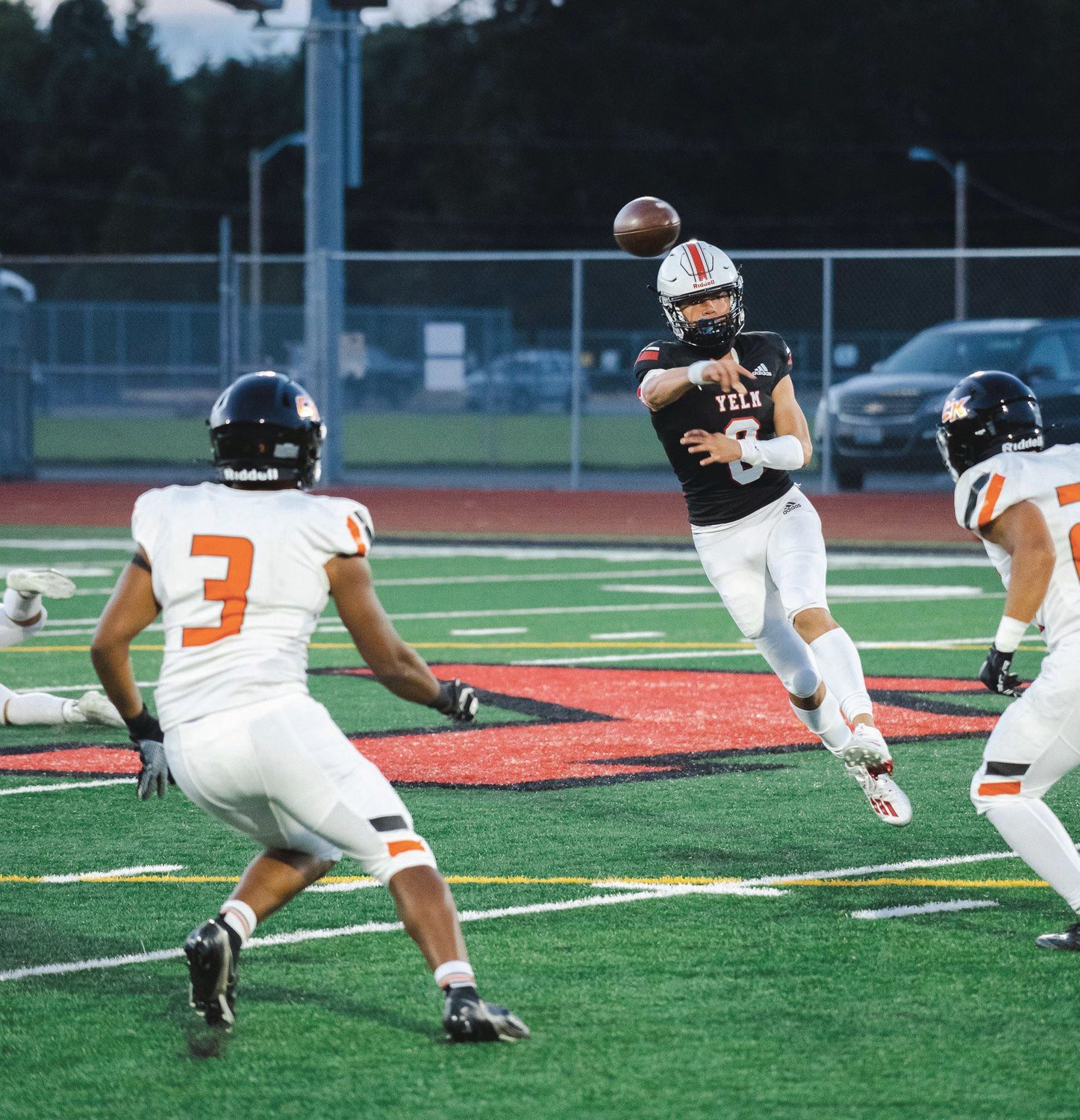 Quarterback Damian Aalona attempts a pass against Central Kitsap on Friday, Sept. 16.