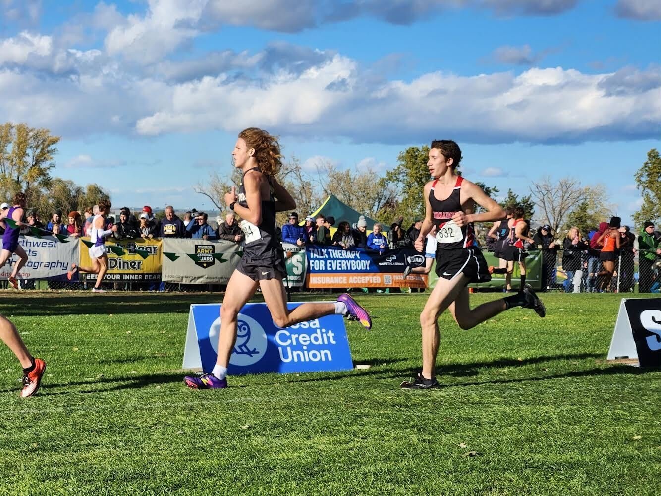 Runners take part in the 3A state competition for cross country at the Sun Willows Golf Course.