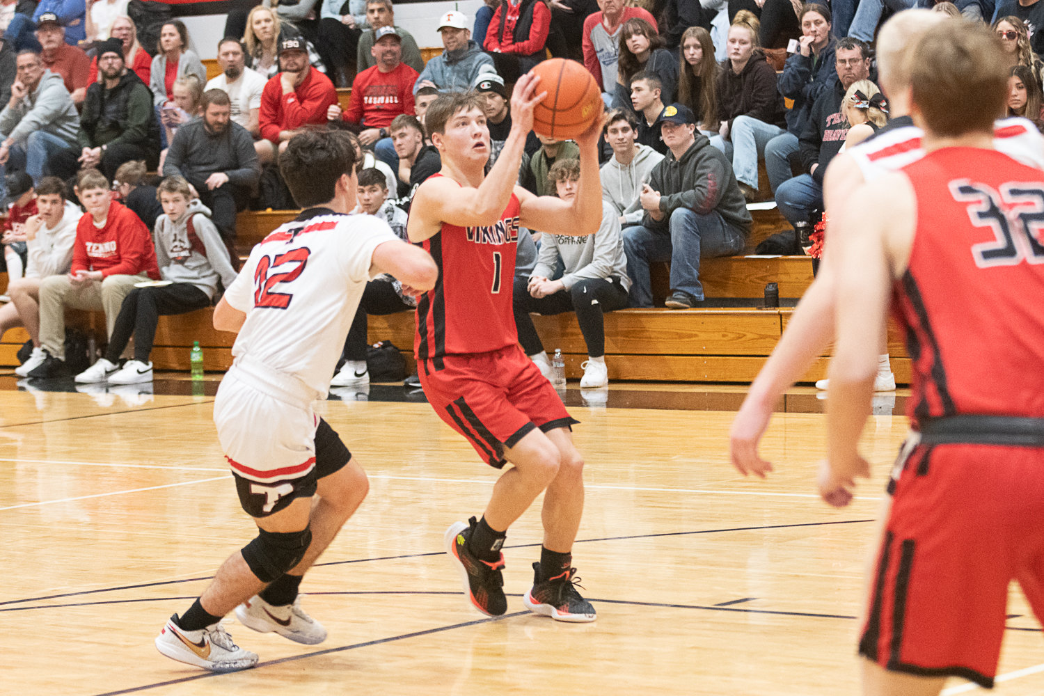 Kegan Kolb puts up a shot on the run during the first half of Mossyrock's 65-46 loss to Tenino on Jan. 18.