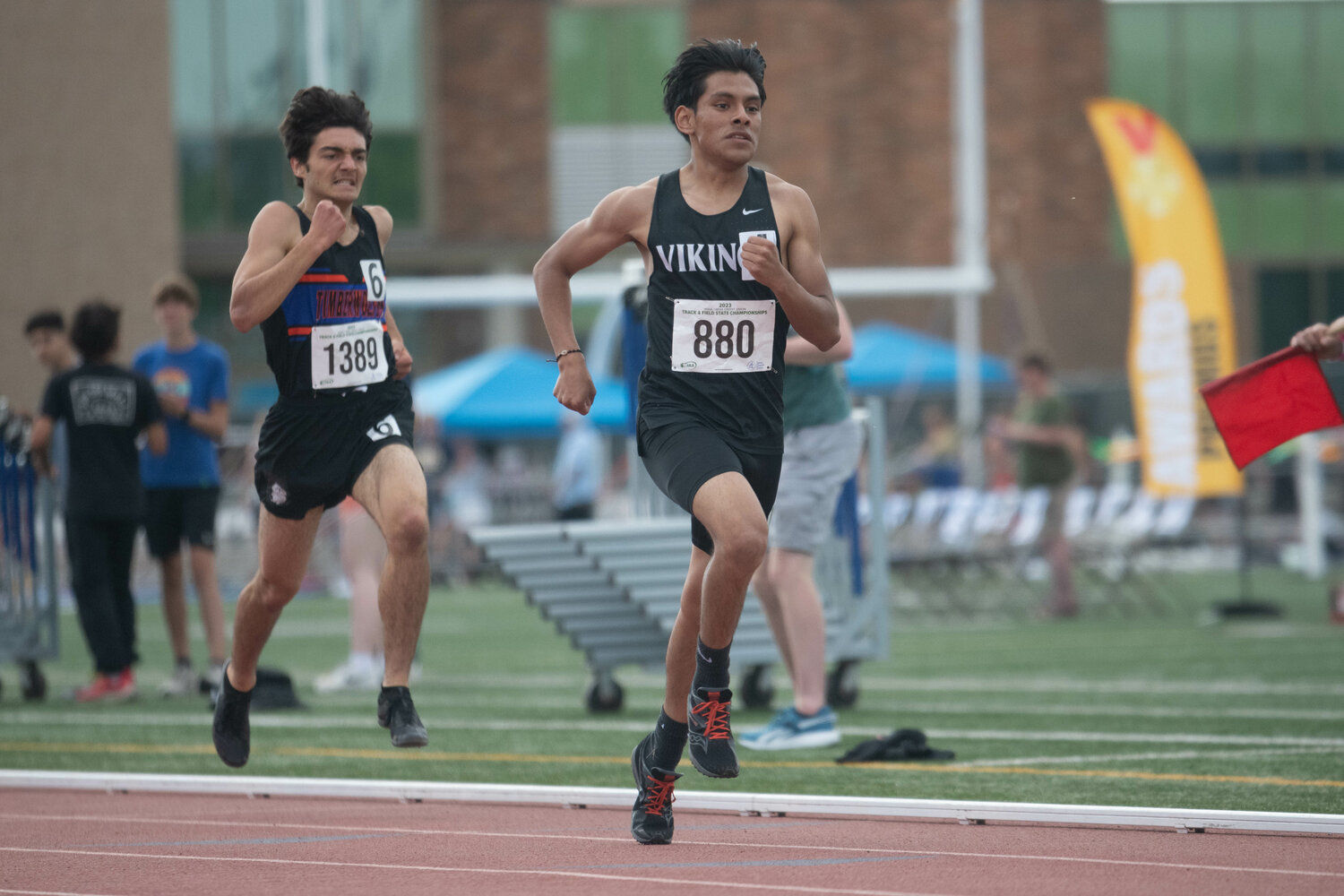 Mossyrock's Christian Paz Tapia comes to the finish line to finish fourth in the 1,600 meter finals at the 1B state championships at Zaepfel Stadium in Yakima on May 25.