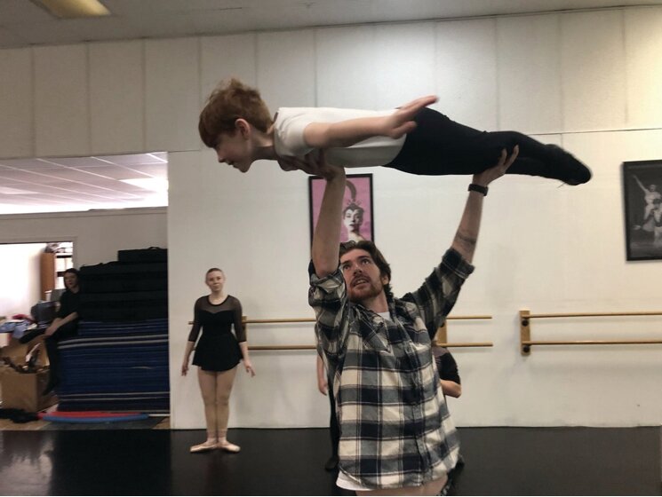 Alexander Kellum goes airborne during a rehearsal for "The Nutcracker."