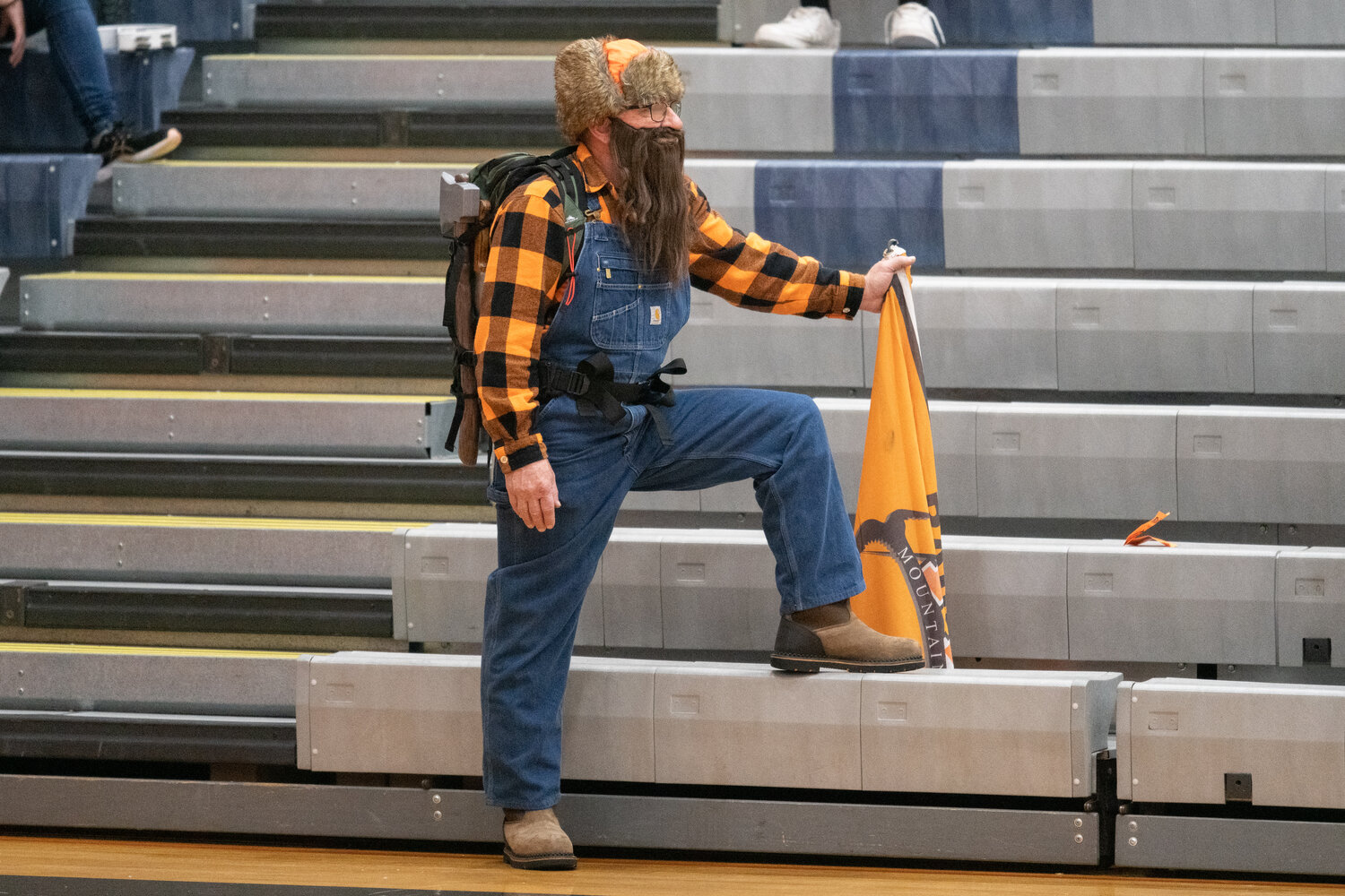 The Rainier Mountaineer takes in the action during Rainier's 56-41 win over Neah Bay on Dec. 5.